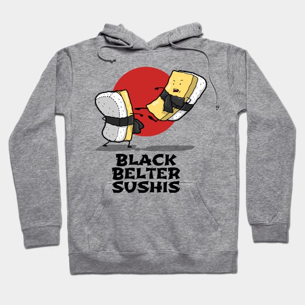 Cute Funny Original Kawaii Japanese Sushi Karate Fighting Cartoon Gift For Sushi Lovers Hoodie by Originals By Boggs